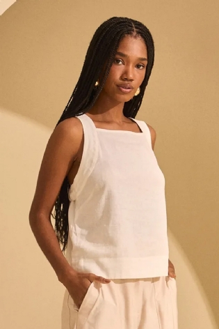 BLUSA LINHO LAÇO COSTAS SKUNK