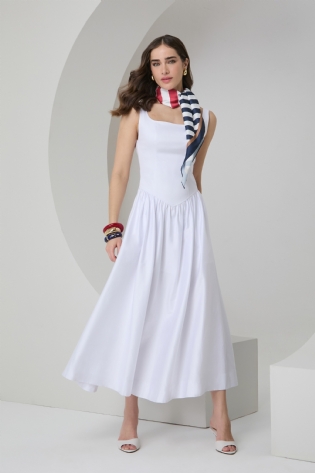 VESTIDO LONGO CINTURA BAIXA BRANCO ANNE FERNANDES