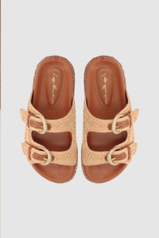 PAPETE EM RÁFIA NATURAL COM FIVELAS DOURADAS LUIZA BARCELOS