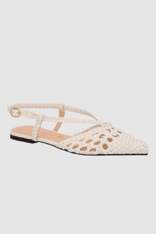 SAPATILHA SLINGBACK TRANÇADA EM COURO LUIZA BARCELOS