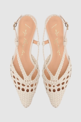 SAPATILHA SLINGBACK TRANÇADA EM COURO LUIZA BARCELOS