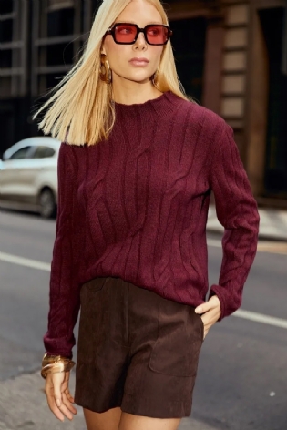 BLUSA TRICOT TRANÇAS GOLA ALTA CASUALLI